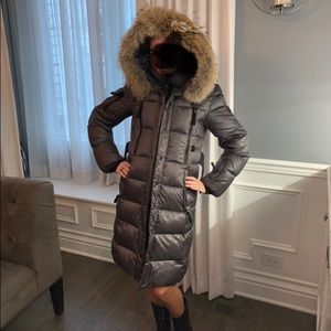 Sam Fur Trim Belted Puffer Coat